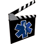 Film clapperboard with Star of Life — Set Medics
